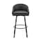 Armen Living Noran Swivel Bar Stool in Black Metal with Black Faux Leather 840254335721 - alternate 5